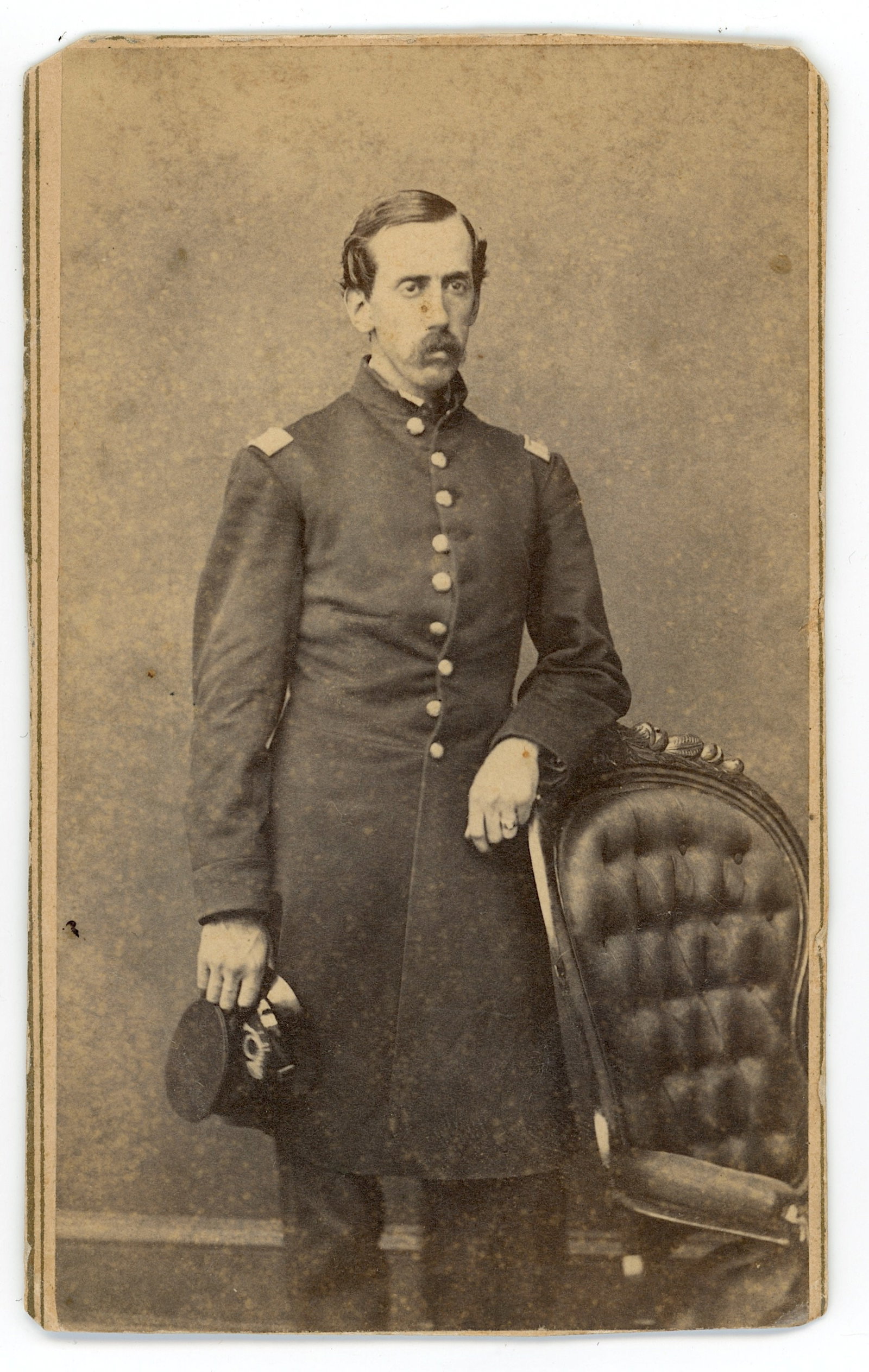 Antique Civil War Era CDV - UNION ARMY OFFICER: This lot was part of the estate of a deceased collector in GA. This collection includes a very interesting group of tintypes, daguerrotypes and CDVs mainly from the American Civil War Era. THIS IS A R