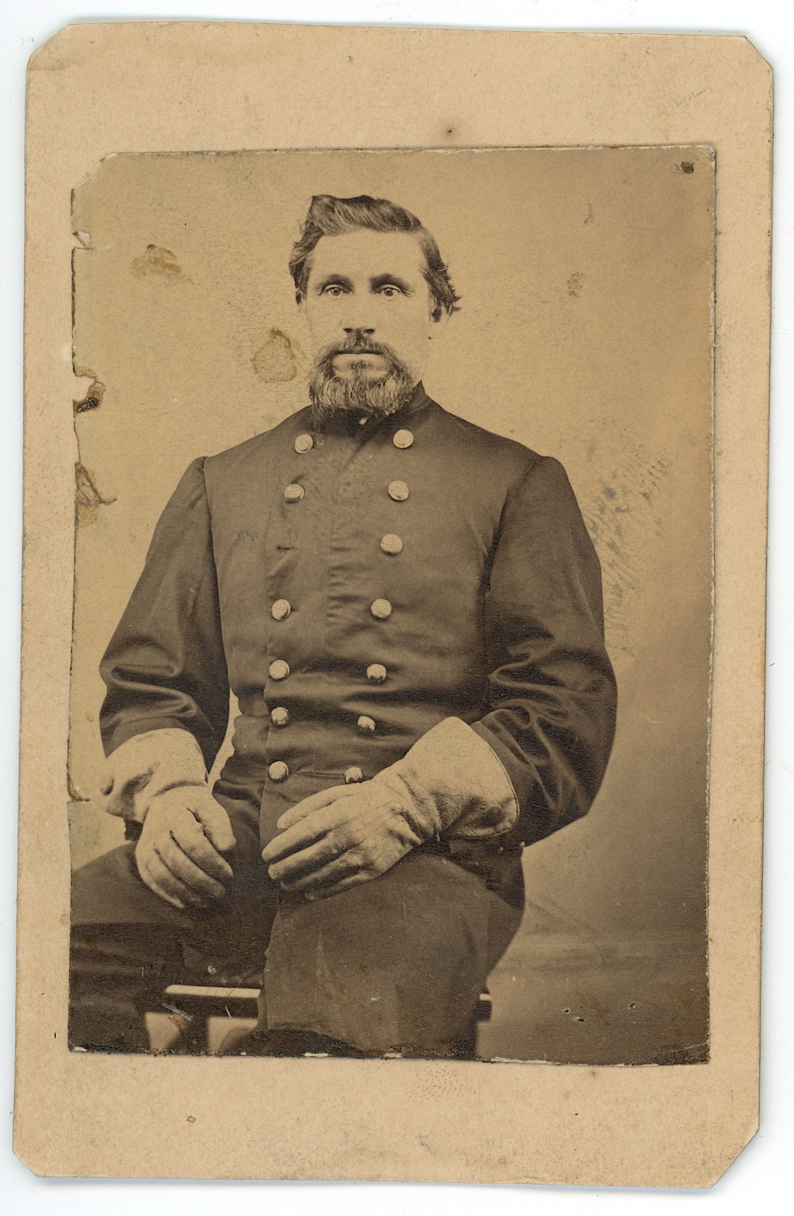 Antique Civil War Era CDV - UNION OFFICER WITH UNIFORM (1 of 2)