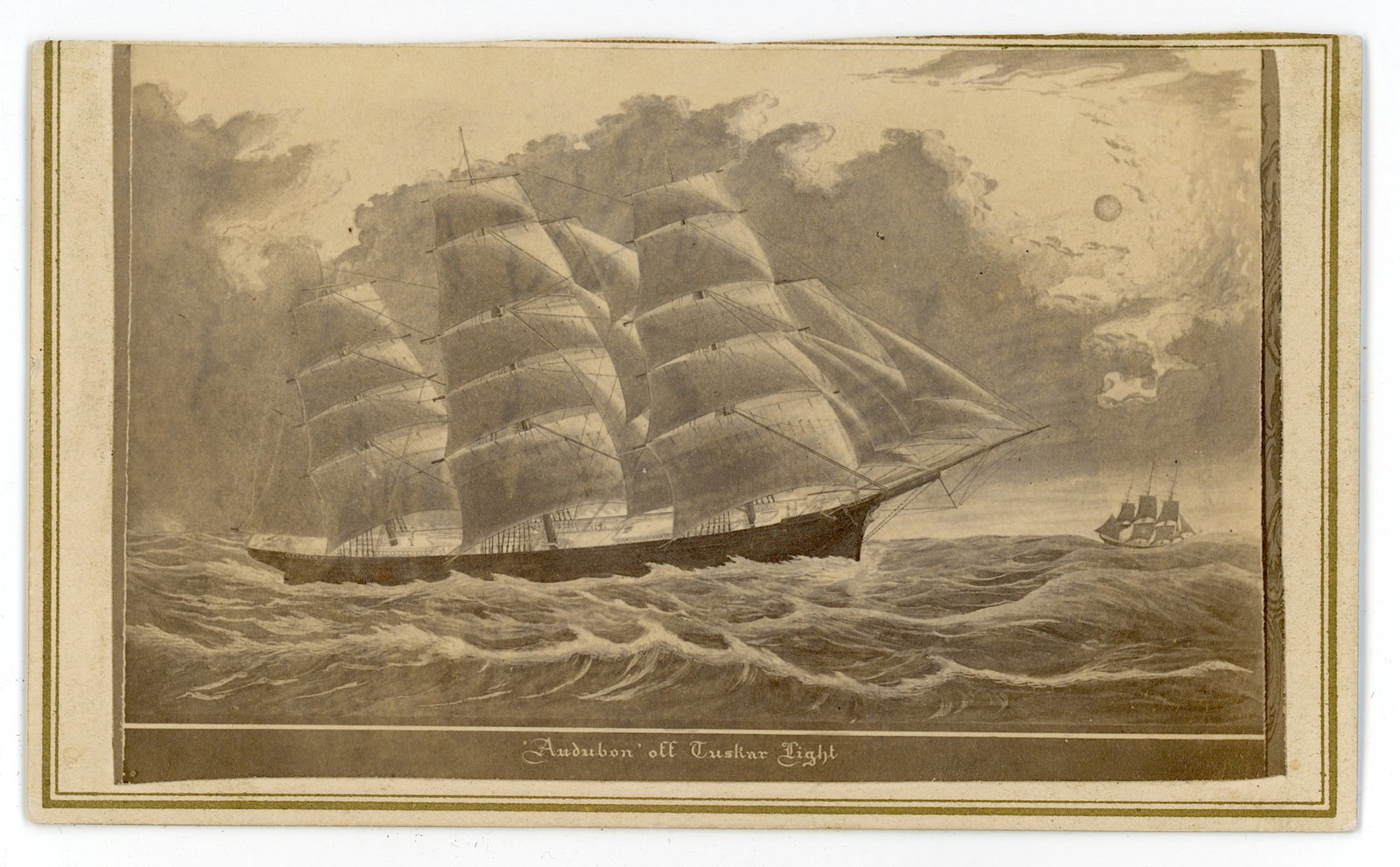 Antique Civil War Era CDV - SHIP AUDUBON: This lot was part of the estate of a deceased collector in GA. This collection includes a very interesting group of tintypes, daguerrotypes and CDVs mainly from the American Civil War Era. THIS IS A R