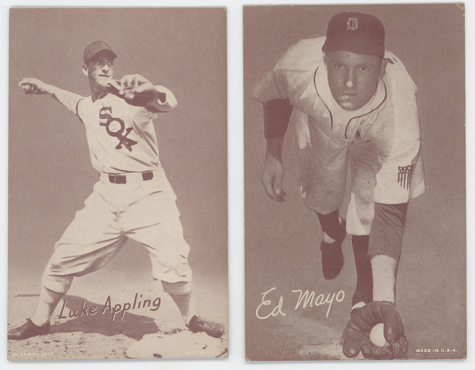 Vintage 1939-1946 Set 2 Exhibit Arcade Cards Baseball (1 of 2)