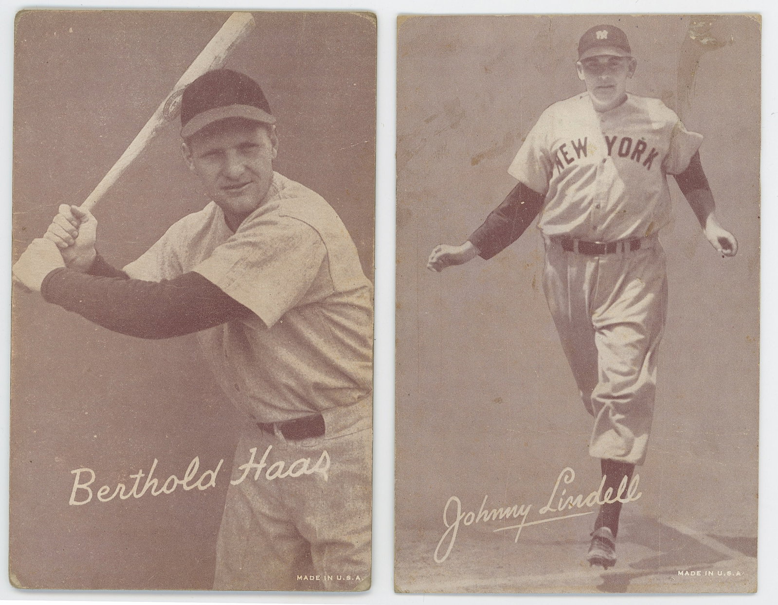 Vintage 1939-1946 Set 2 Exhibit Arcade Cards Baseball (1 of 2)