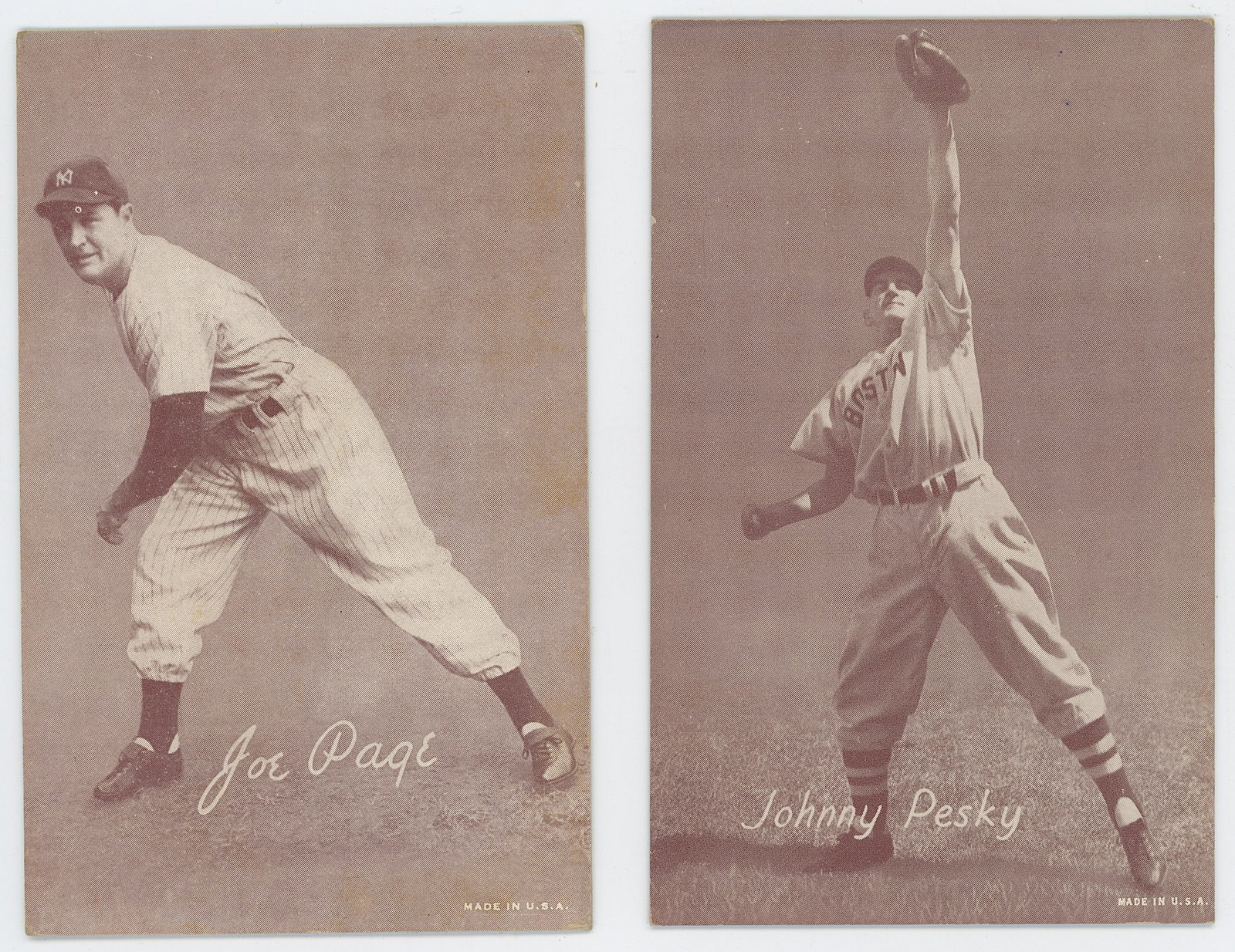 Vintage 1939-1946 Set 2 Exhibit Arcade Cards Baseball (1 of 2)