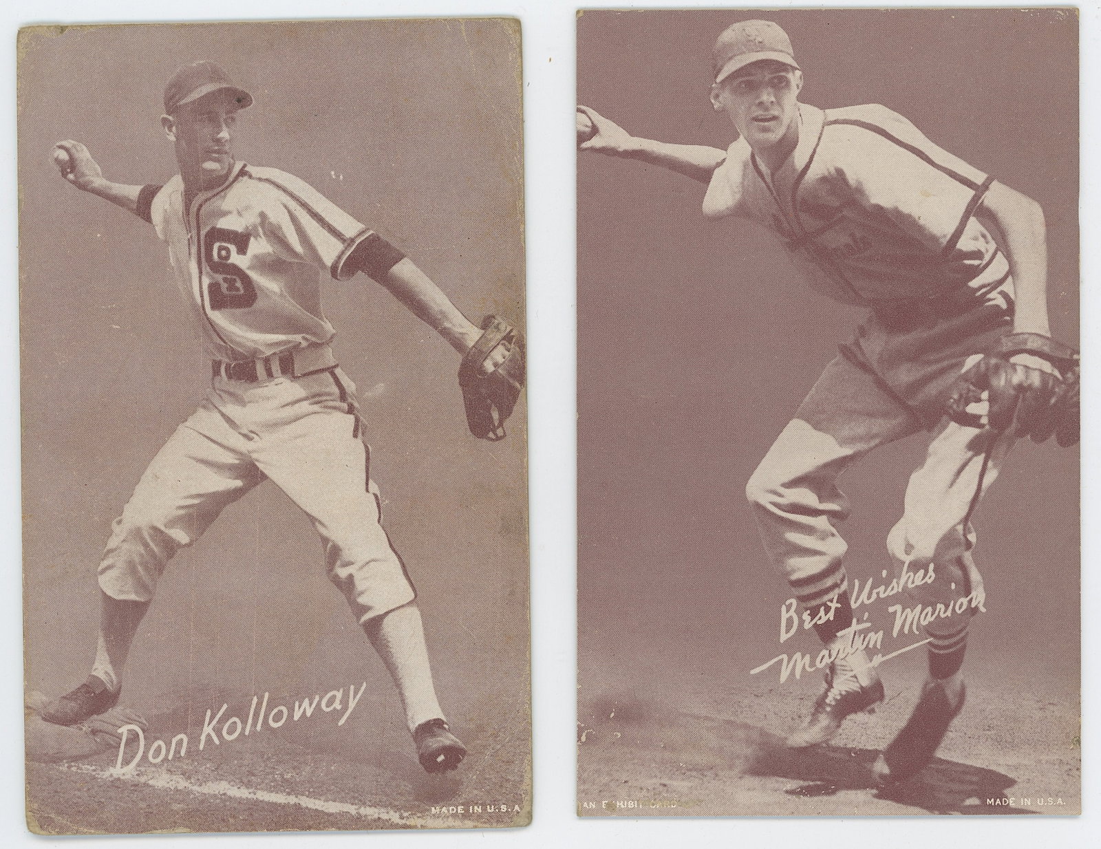 Vintage 1939-1946 Set 2 Exhibit Arcade Cards Baseball (1 of 2)