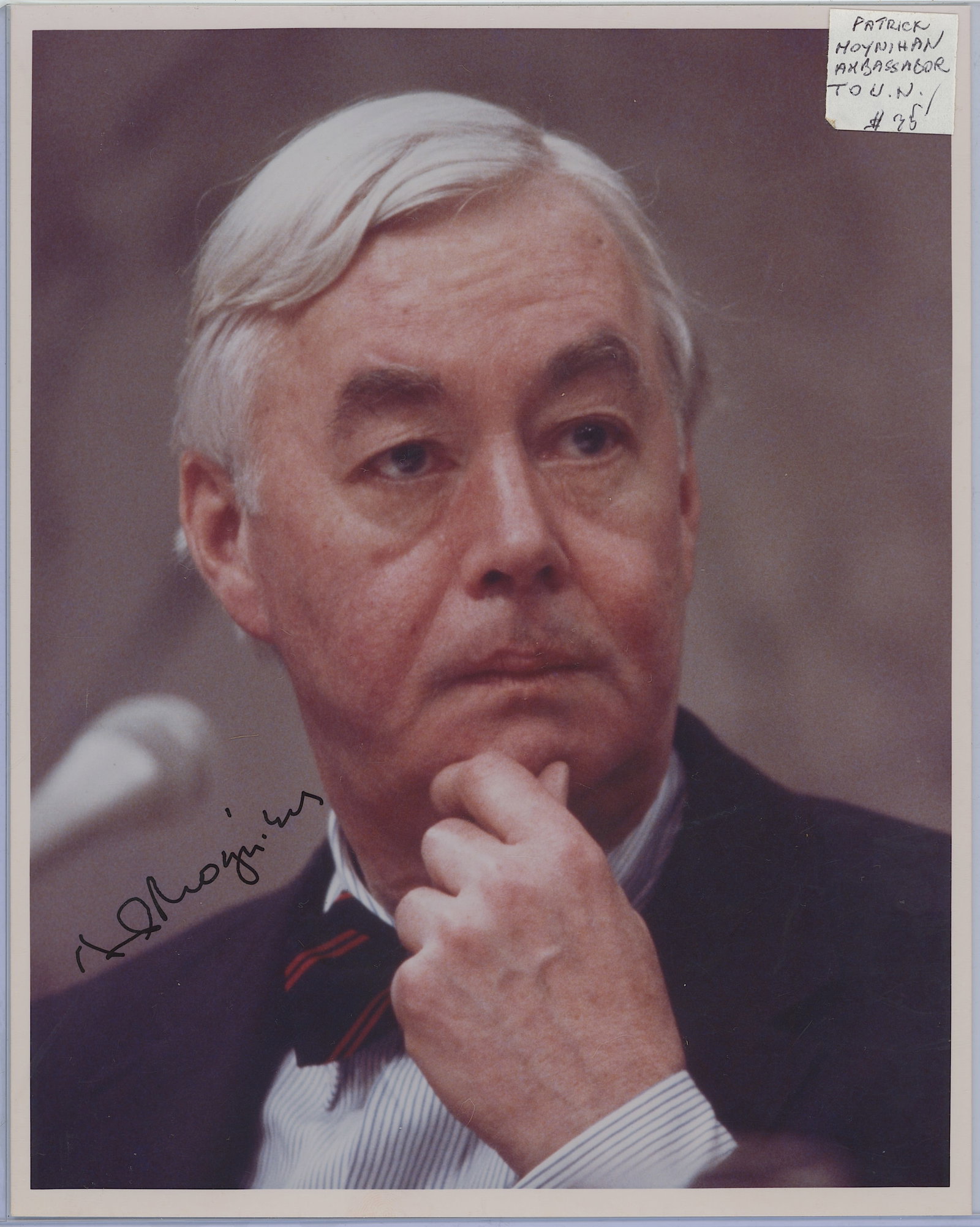 Vintage Autographed Ephemera DANIEL PATRICK MOYNIHAN: The provenance of this item is from the inventories of Artelisted.The dimensions are Approx. 10" x 8". THIS IS A RESERVE AUCTION, and the final price will include a Buyer?s Premium. Please, view our