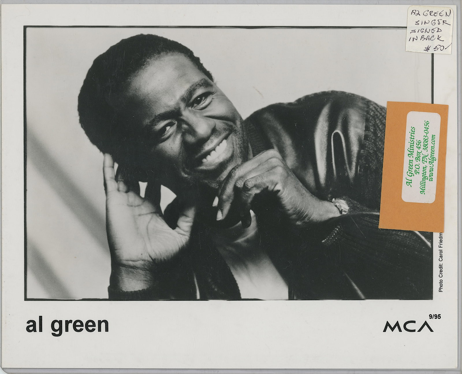 Vintage Autographed Ephemera AL GREEN (1 of 2)