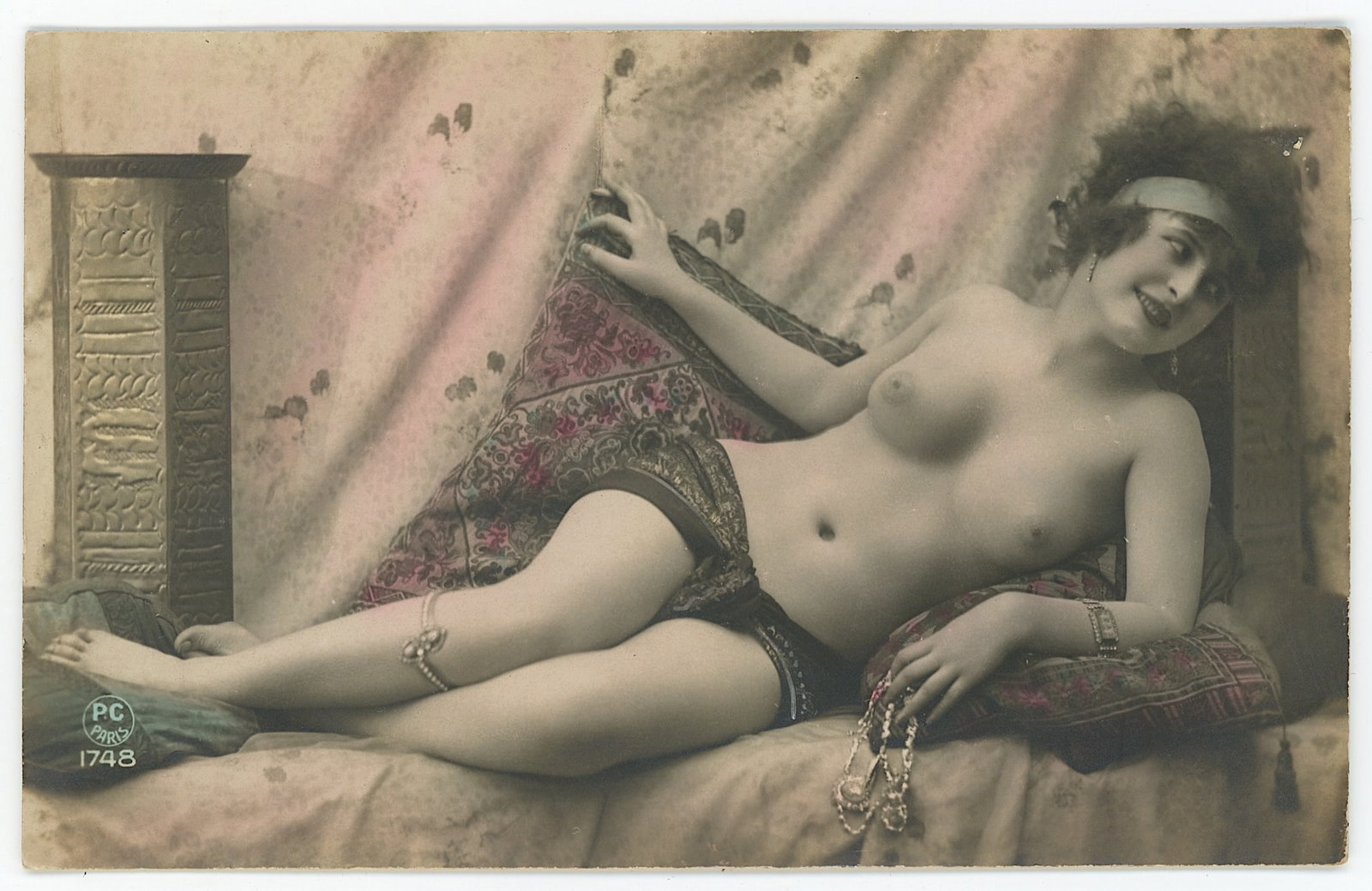 Antique Scarce Original 1910s RPPC Nude Girl Paris: The provenance of this item is the forgotten (for many years) inventories of Artelisted. The diemnsions are Approx. 5.25" x 3.3". THIS IS A RESERVE AUCTION, and the final price will include a Buyer?s 