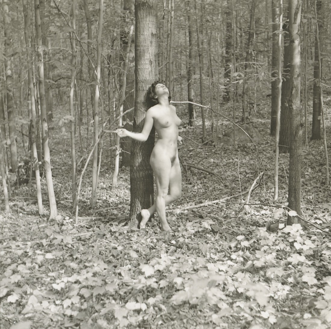 ANDR? DE DIENES Vintage Photo 1950s-1960s Nude Study: The provenance of this photo is from the archives of notable photographer Andr? de Dienes. The dimensions are Approx. 2" x 2.25" (variances can occur). This black and white gelatin photo was printed i