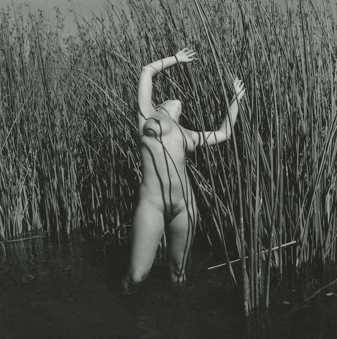 ANDR? DE DIENES Vintage Photo 1950s-1960s Nude Study: The provenance of this photo is from the archives of notable photographer Andr? de Dienes. The dimensions are Approx. 2" x 2.25" (variances can occur). This black and white gelatin photo was printed i