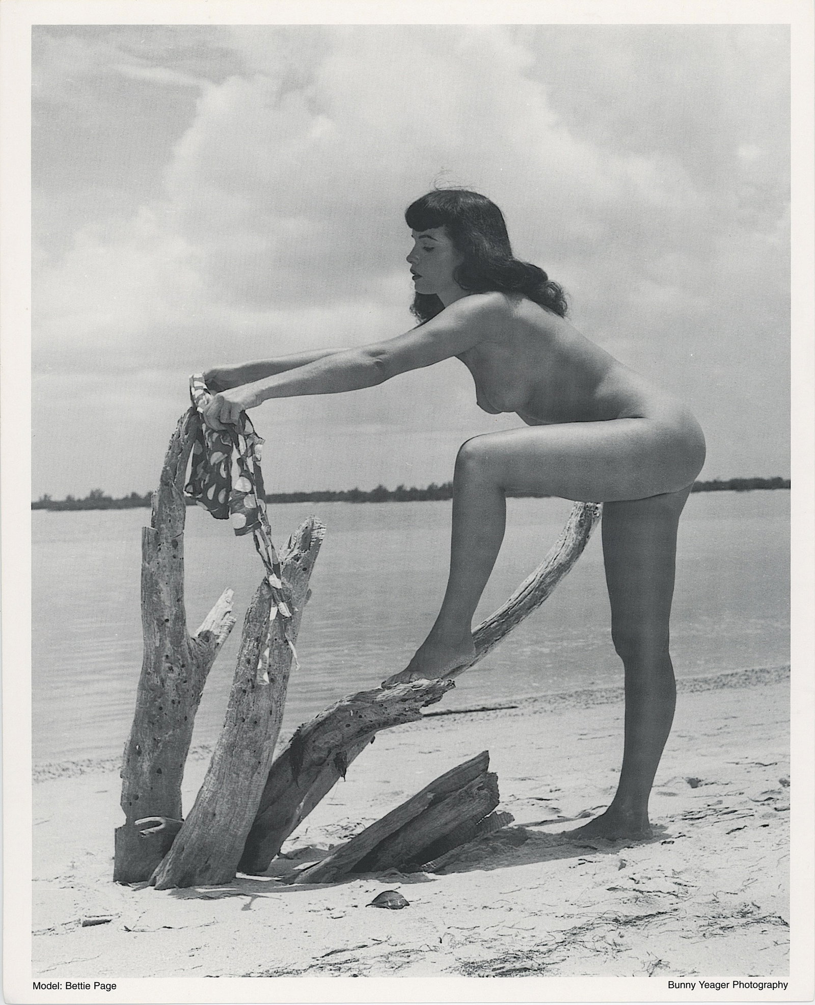 BUNNY YEAGER Vintage Pin Up Litho of BETTIE PAGE: This lot is consigned by a collector in RI. The provenance is from Bunny Yeager's estate/archives. Linnea Eleanor "Bunny" Yeager (March 13, 1929 - May 24, 2014) was an American photographer and pin-up