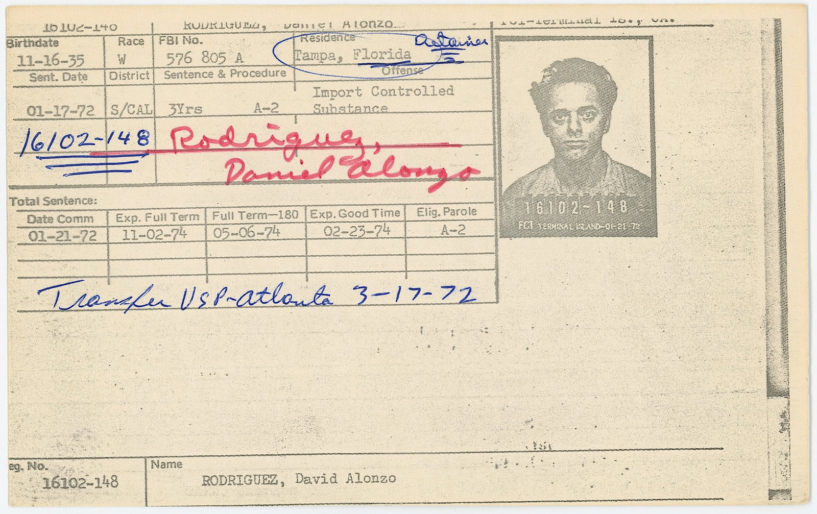 Scarce 1970s Marihuana / Drugs Sentence Summary Card: The provenance of this item is from the inventories of Artelisted. THIS IS A RESERVE AUCTION, and the final price will include a Buyer?s Premium. Please, view our full terms and conditions. ARTELISTED