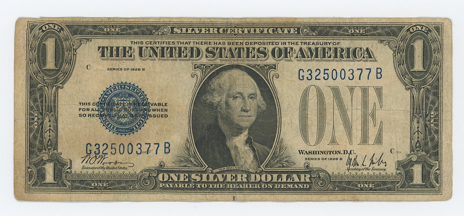 Series 1928 B United States One Dollar Silver Certificate (1 of 2)