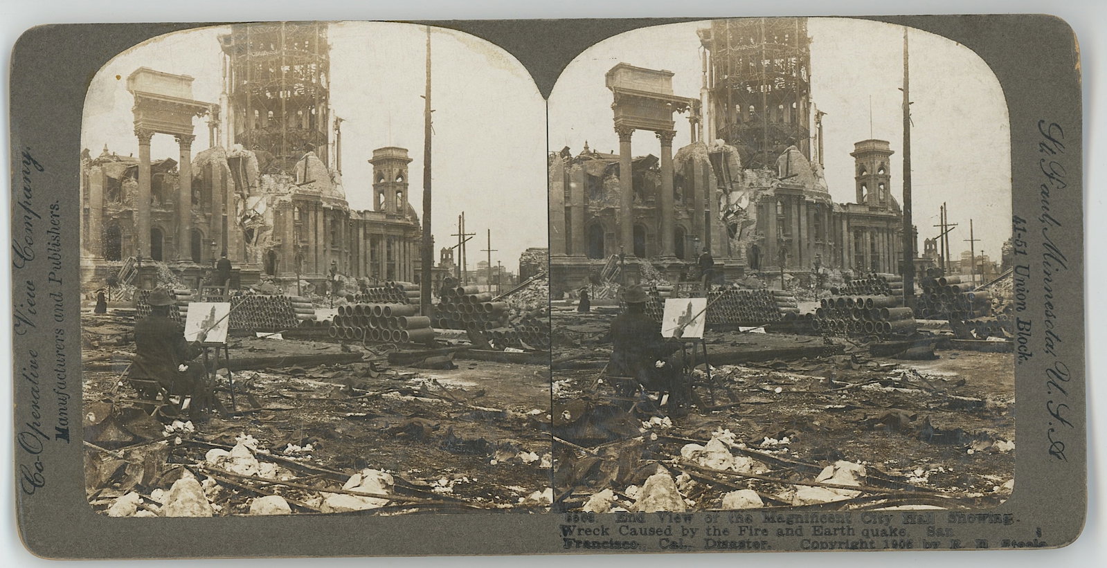 Stereograph Destruction of San Francisco's Earthquake