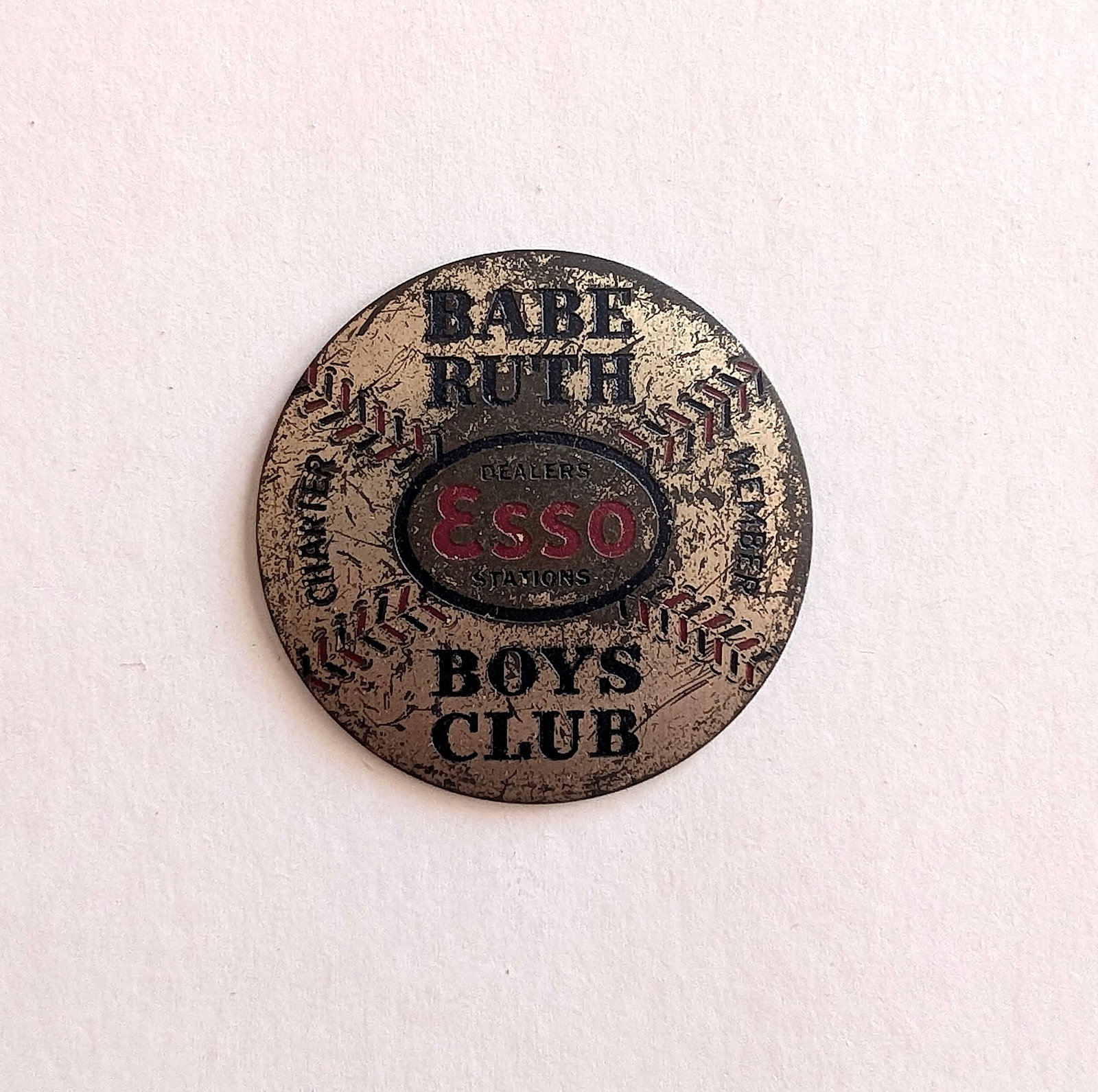 1930s Babe Ruth Boys Club Charter Member Pin: The provenance of this item is from the inventories of Artelisted. We have included quality images to show it's actual condition. THIS IS A RESERVE AUCTION, and the final price will include a Buyer?s 