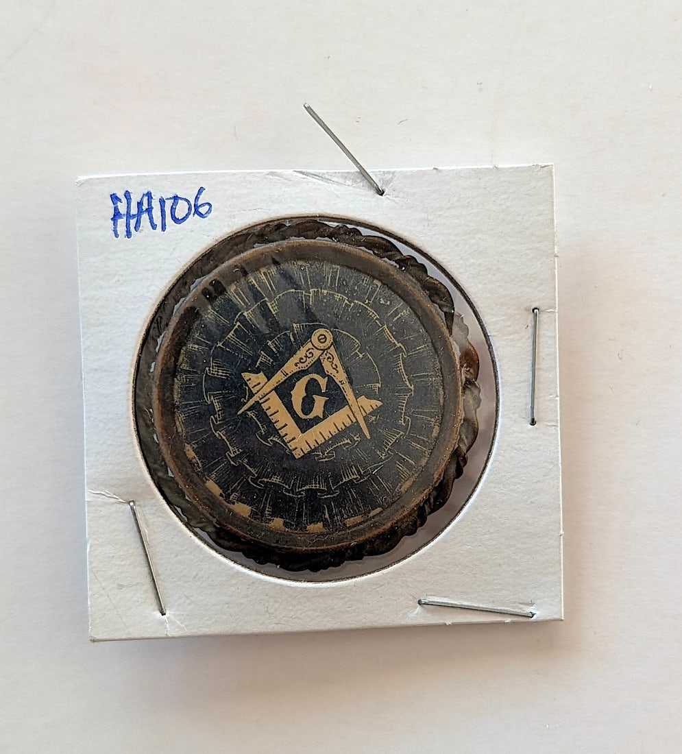Vintage Freemason Masonic Button Badge