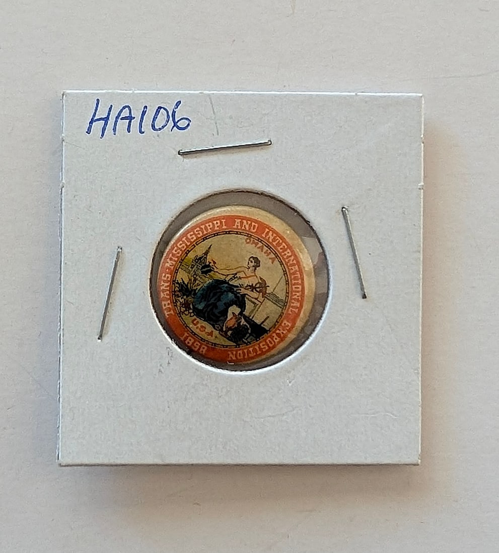 1898 Trans Mississippi International Exposition Omaha fair pin pinback (1 of 2)
