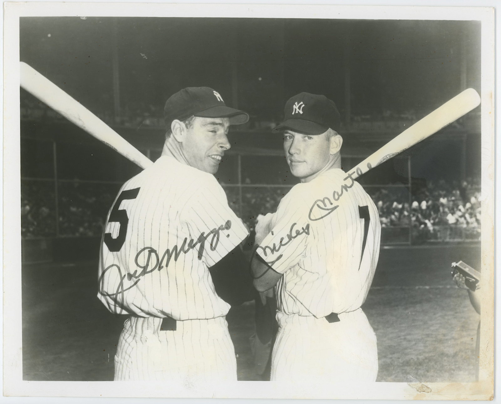 Joe DiMaggio and Mickey Mantle Posing Together: The provenance of this item is from the inventories of Artelisted. We have included quality images to show it's actual condition.The dimensions are Approx. 10" x 8". THIS IS A RESERVE AUCTION, and the