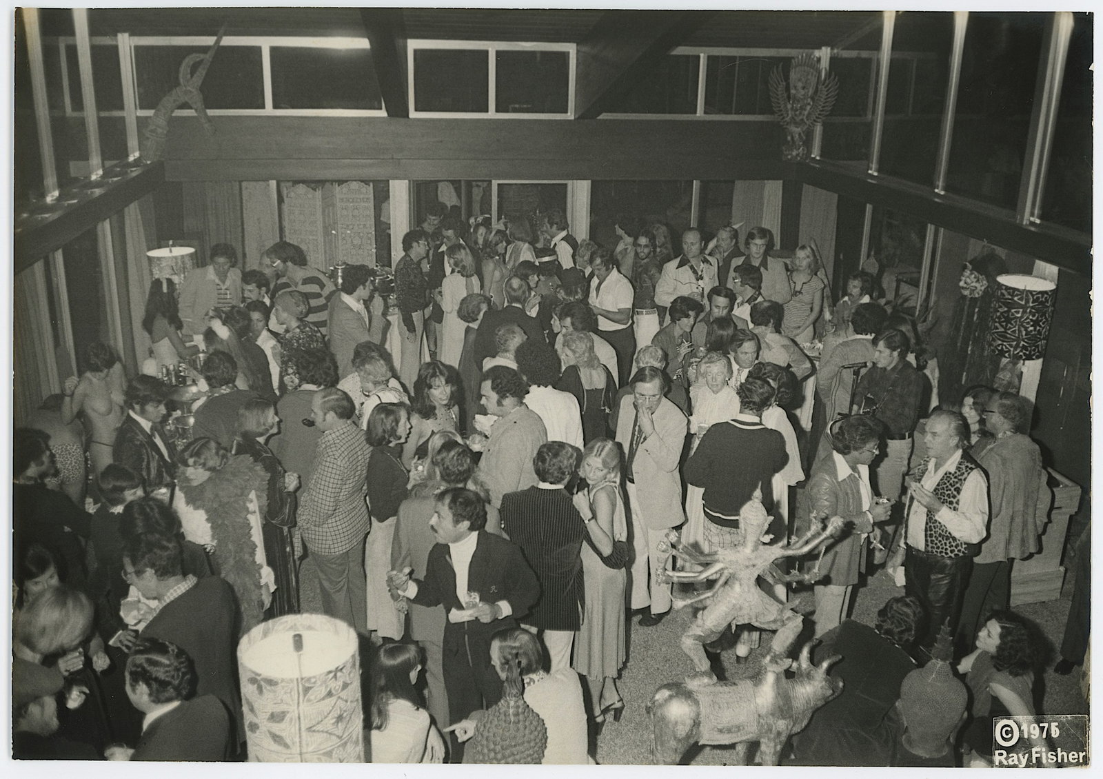 1973 Photo DERECK DANIELS PARTY in Miami by RAY FISHER: This photo is coming from the archives of Miami Photographer Ray Fisher. The dimensions are Approx. 10" x 8". Ray Fisher (b.1924) was born in Cleveland, Ohio but spent most of his childhood in New Yor