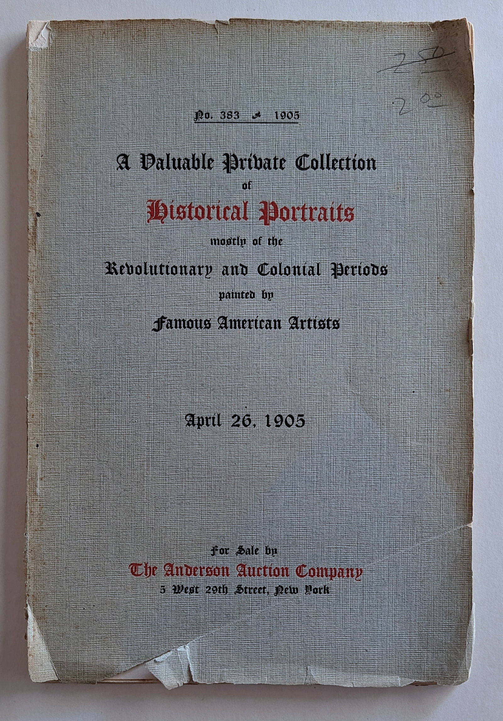 Rare Auction Catalog from Anderson Auction Company NY, 1905 (1 of 6)