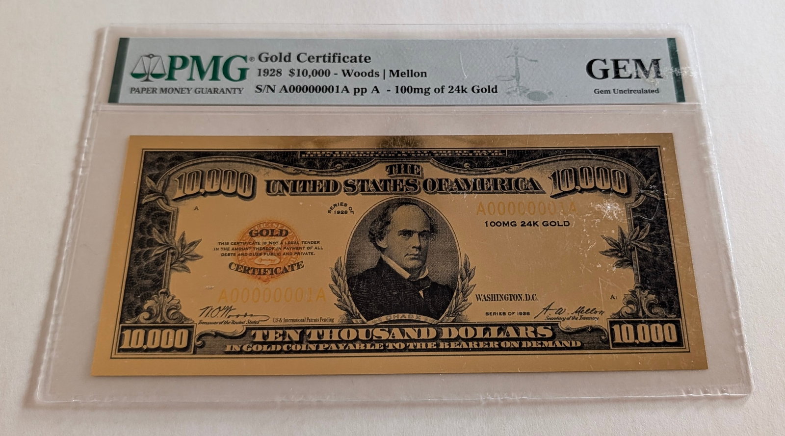 Smithsonian Edition 1928 $10,000 Gold Certificate (1 of 4)