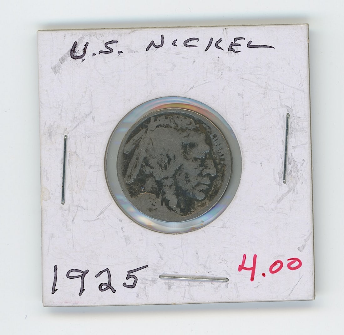 1925 Indian Head/Buffalo Nickel: The provenance of this item is from the inventories of Artelisted. We have included quality images to show it's actual condition. THIS IS A RESERVE AUCTION, and the final price will include a Buyer?s 