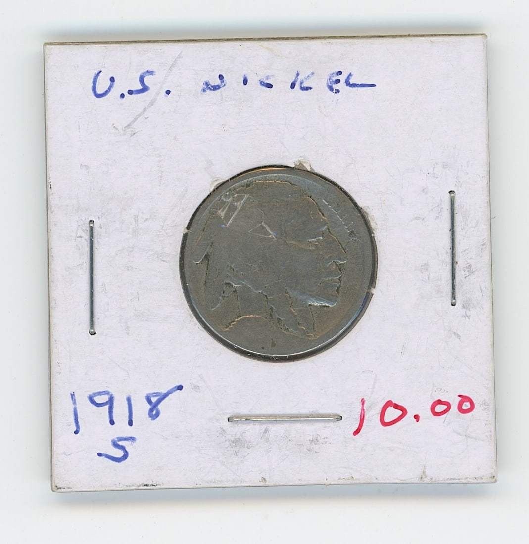 1918-S Buffalo Nickel Indian Head: The provenance of this item is from the inventories of Artelisted. We have included quality images to show it's actual condition. THIS IS A RESERVE AUCTION, and the final price will include a Buyer?s 