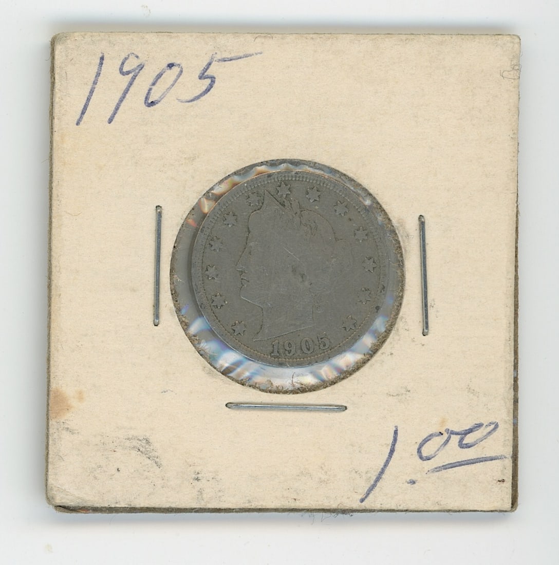 1905 Liberty Head V Nickel 5-cent coin (1 of 2)