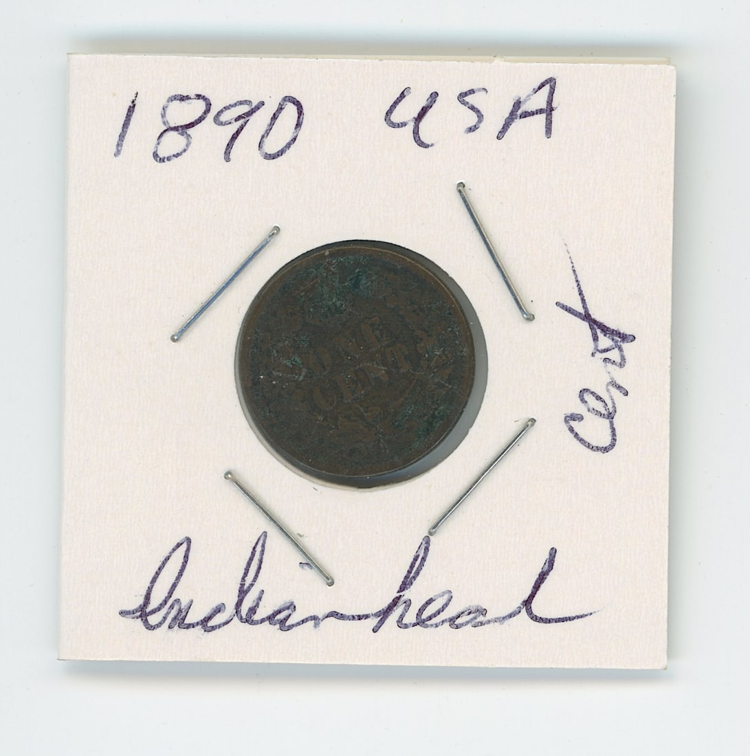 1890 Indian Head cent from the United States: The provenance of this item is from the inventories of Artelisted. We have included quality images to show it's actual condition. THIS IS A RESERVE AUCTION, and the final price will include a Buyer?s 