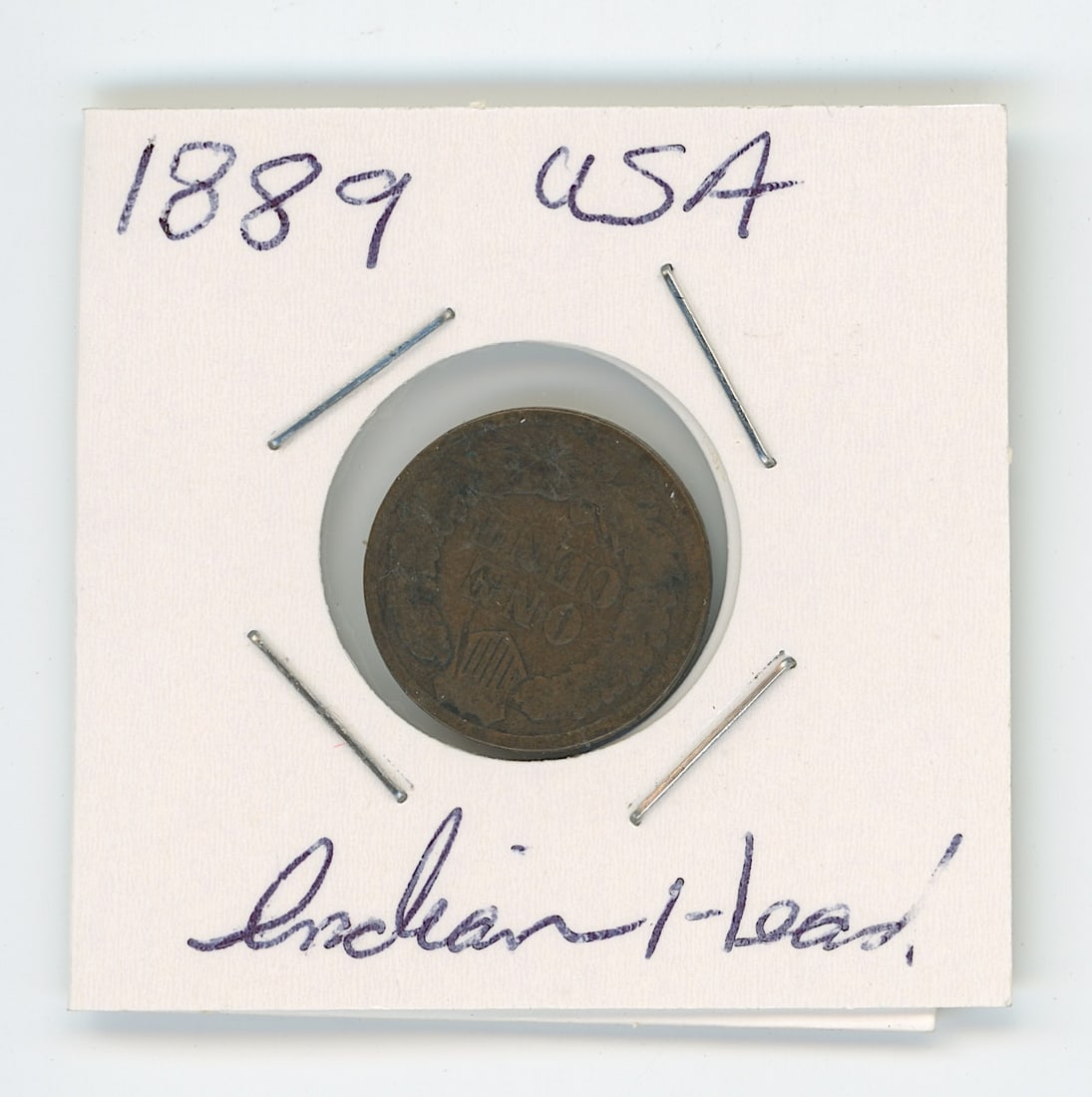 US Indian Head Cent minted in 1889 (1 of 2)