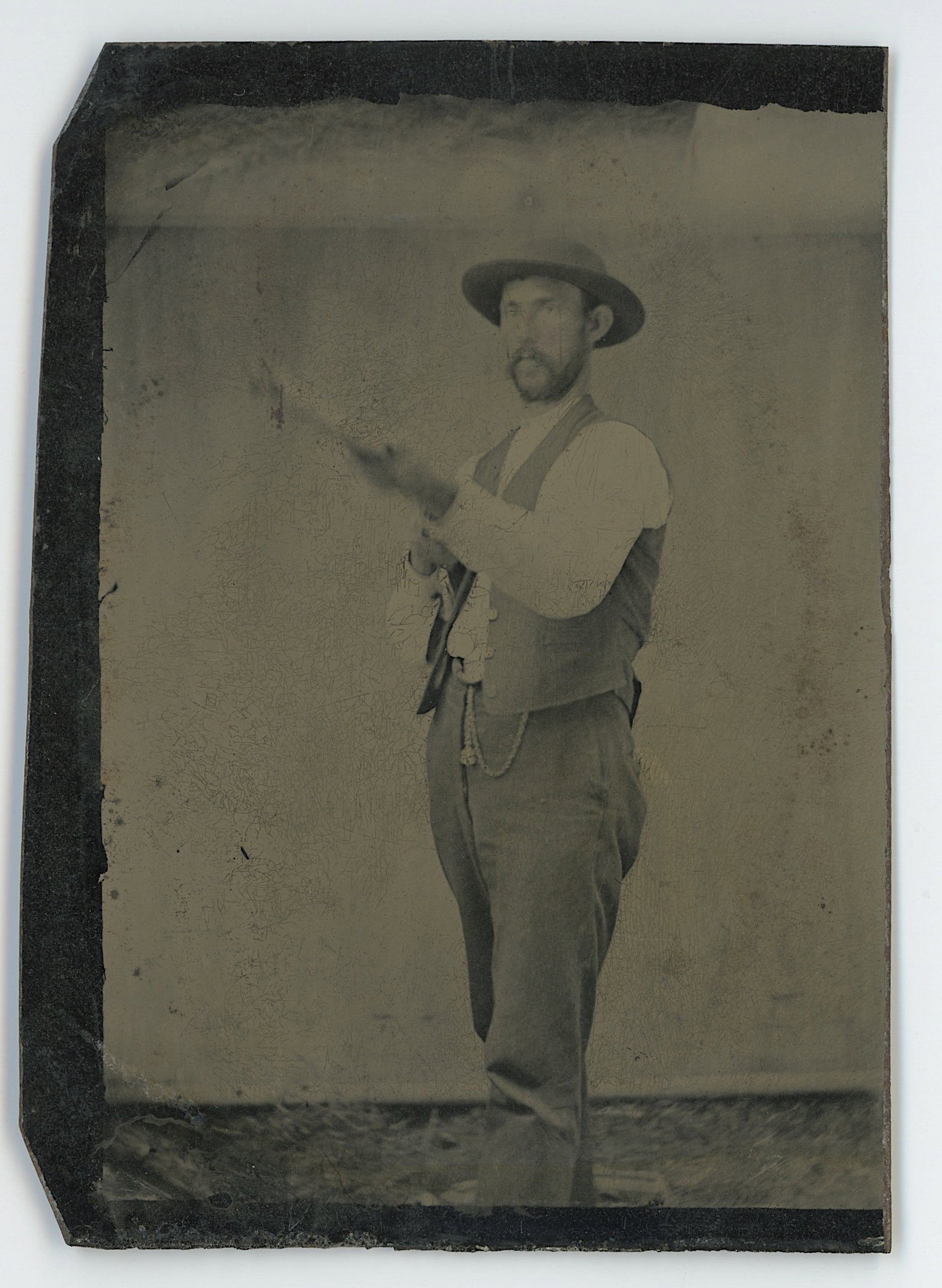 Antique Tintype CowBoy Aka Billy Brooks: The provenance of this item is from the inventories of Artelisted. We have included quality images to show it's actual condition. THIS IS A RESERVE AUCTION, and the final price will include a Buyer?s