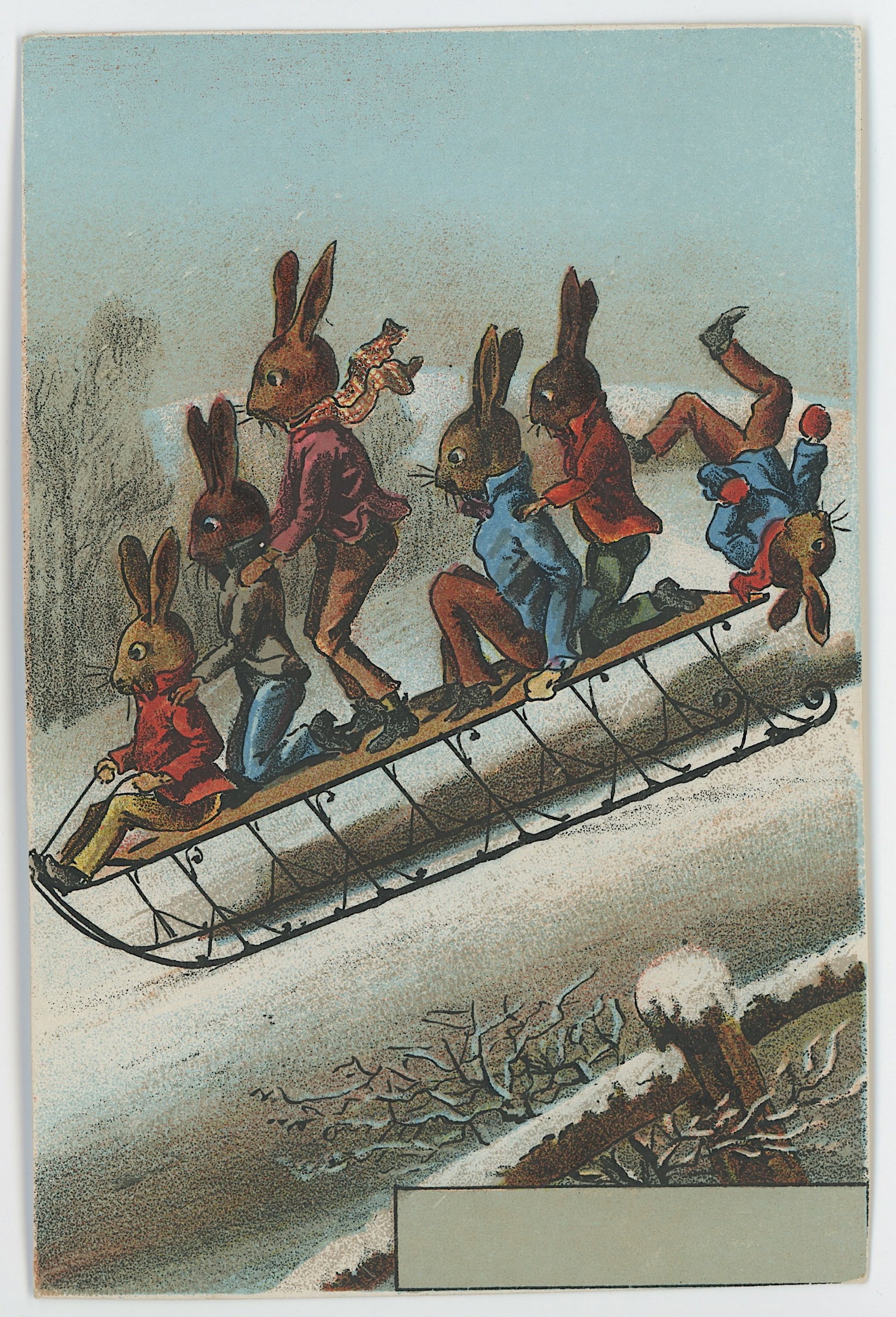 Vintage Advertising Trade Card Anthropomorphic Rabbits: The provenance of this item is from the inventories of Artelisted. We have included quality images to show it's actual condition. THIS IS A RESERVE AUCTION, and the final price will include a Buyer?s 