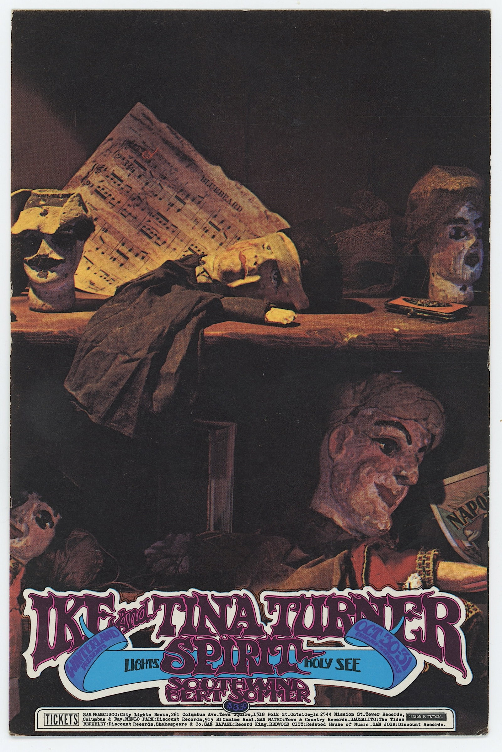 1970 Concert Handbill Performance by Ike & Tina Turner: The provenance of this item is from the inventories of Artelisted. We have included quality images to show it's actual condition. THIS IS A RESERVE AUCTION, and the final price will include a Buyer?s 