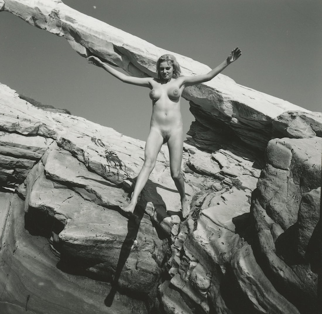 ANDR? DE DIENES Vintage Photo 1950s-1960s Nude Study: The provenance of this photo is from the archives of notable photographer Andr? de Dienes. The dimensions are Approx. 2" x 2.25" (variances can occur). This black and white gelatin photo was printed i