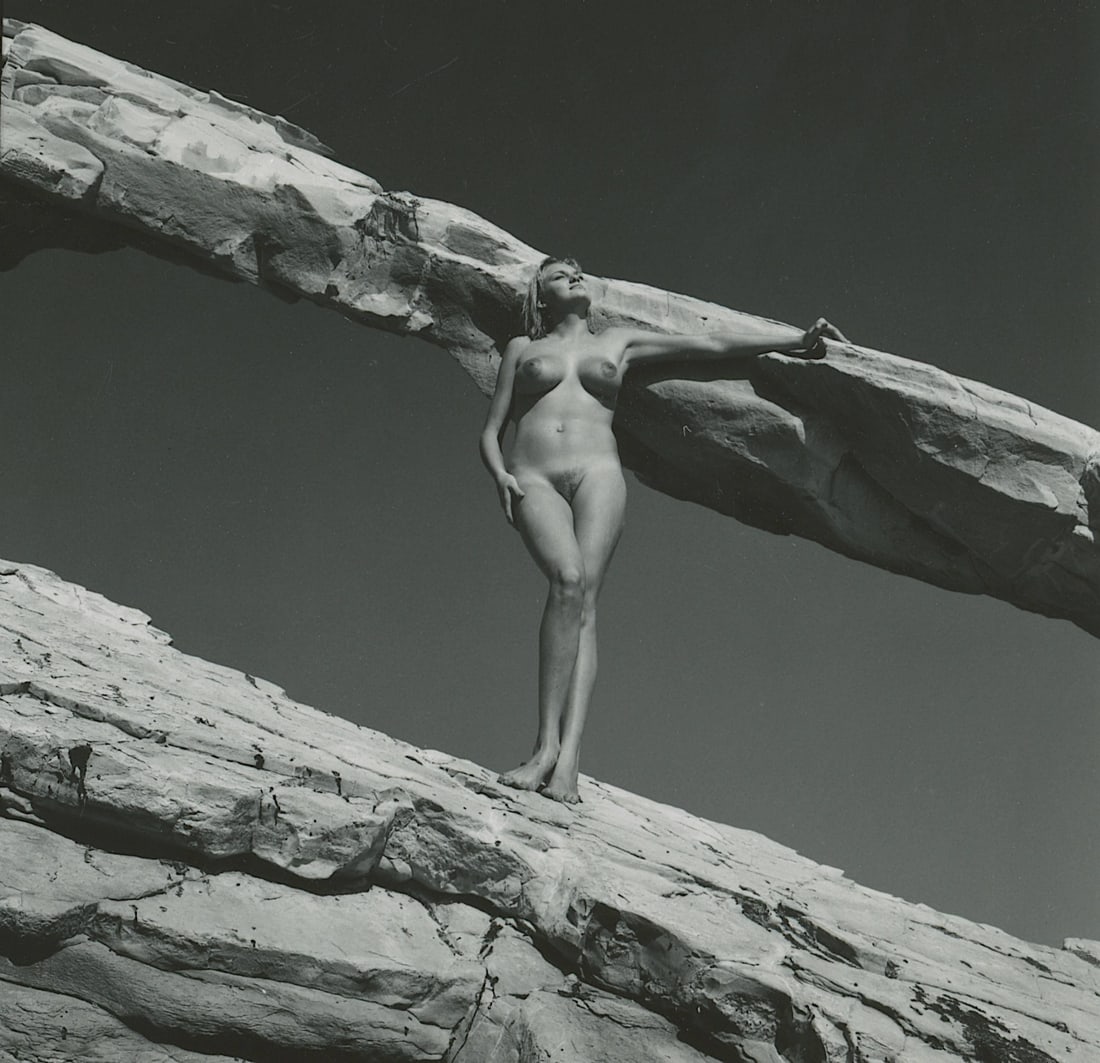 ANDR? DE DIENES Vintage Photo 1950s-1960s Nude Study: The provenance of this photo is from the archives of notable photographer Andr? de Dienes. The dimensions are Approx. 2" x 2.25" (variances can occur). This black and white gelatin photo was printed i