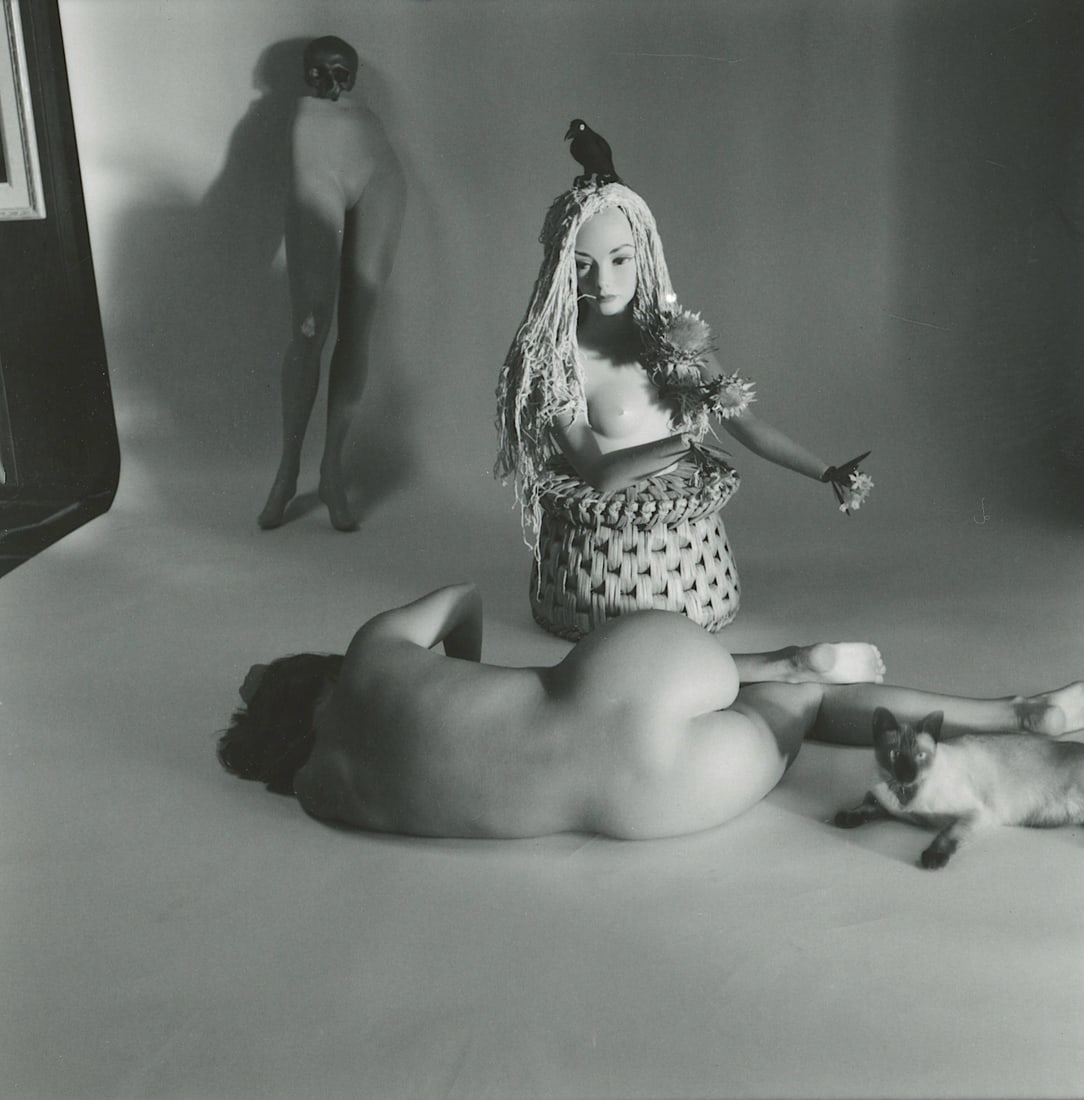 ANDR? DE DIENES Vintage Photo 1950s-1960s Nude Study: The provenance of this photo is from the archives of notable photographer Andr? de Dienes. The dimensions are Approx. 2" x 2.25" (variances can occur). This black and white gelatin photo was printed i