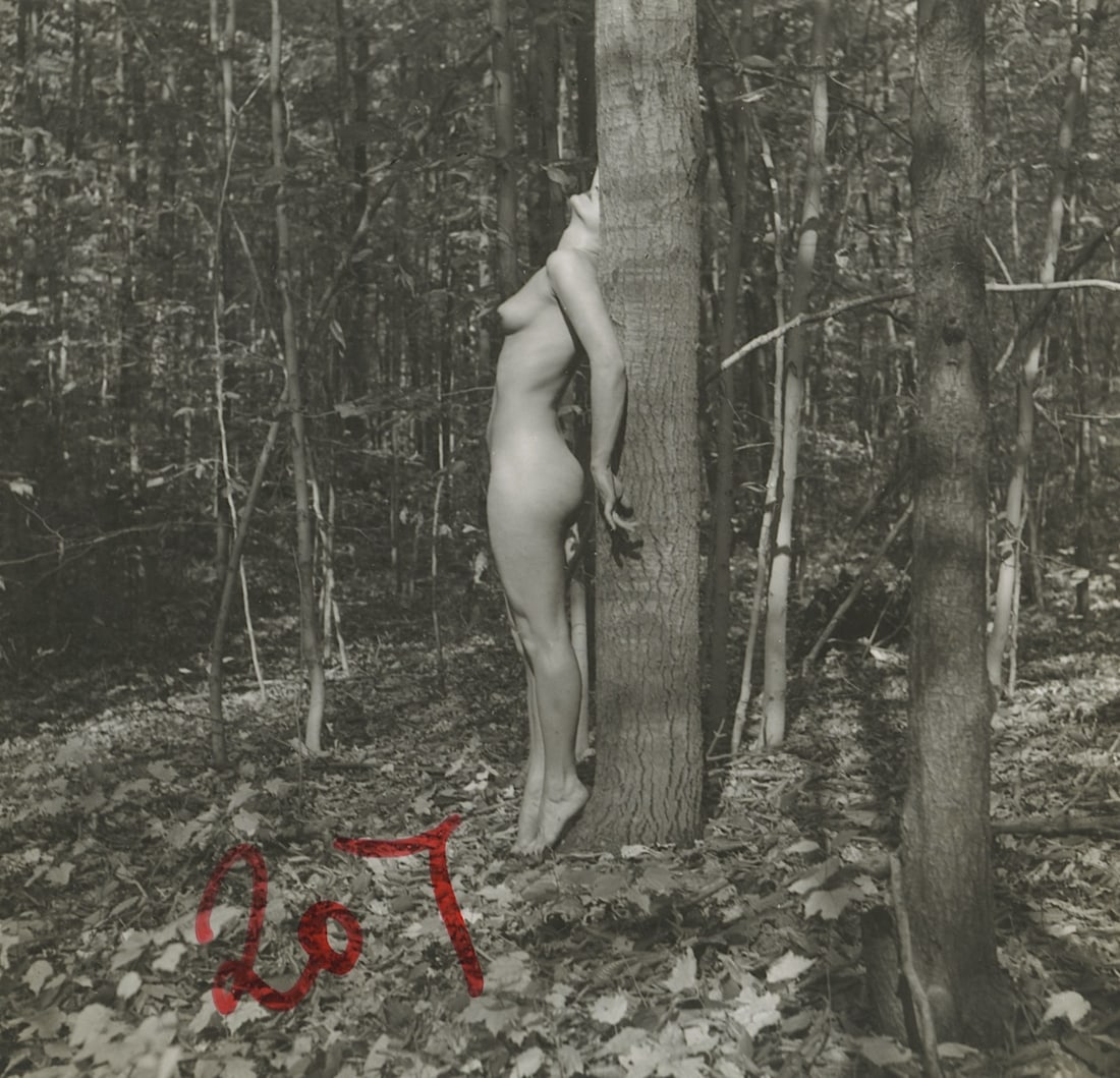 ANDR? DE DIENES Vintage Photo 1950s-1960s Nude Study: The provenance of this photo is from the archives of notable photographer Andr? de Dienes. The dimensions are Approx. 2" x 2.25" (variances can occur). This black and white gelatin photo was printed i