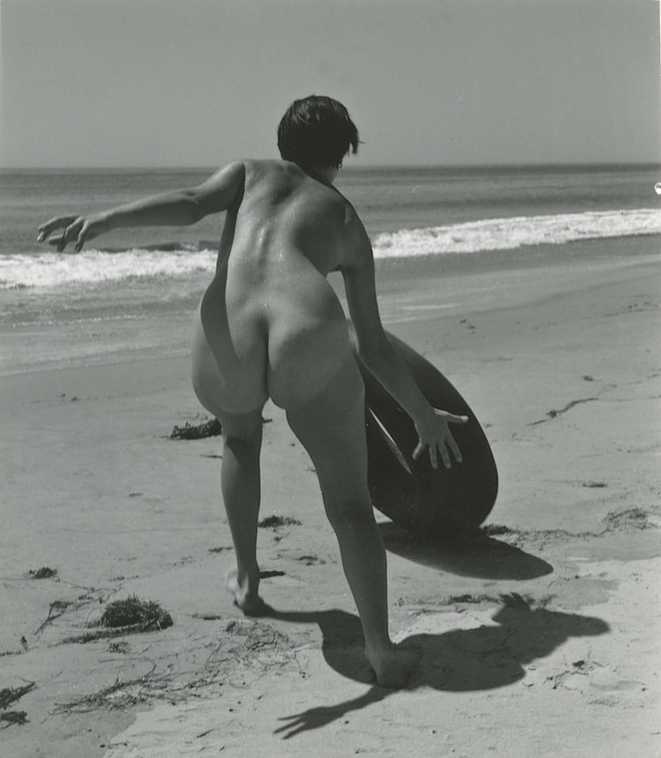 ANDR? DE DIENES Vintage Photo 1950s-1960s Nude Study: The provenance of this photo is from the archives of notable photographer Andr? de Dienes. The dimensions are Approx. 2" x 2.25" (variances can occur). This black and white gelatin photo was printed i