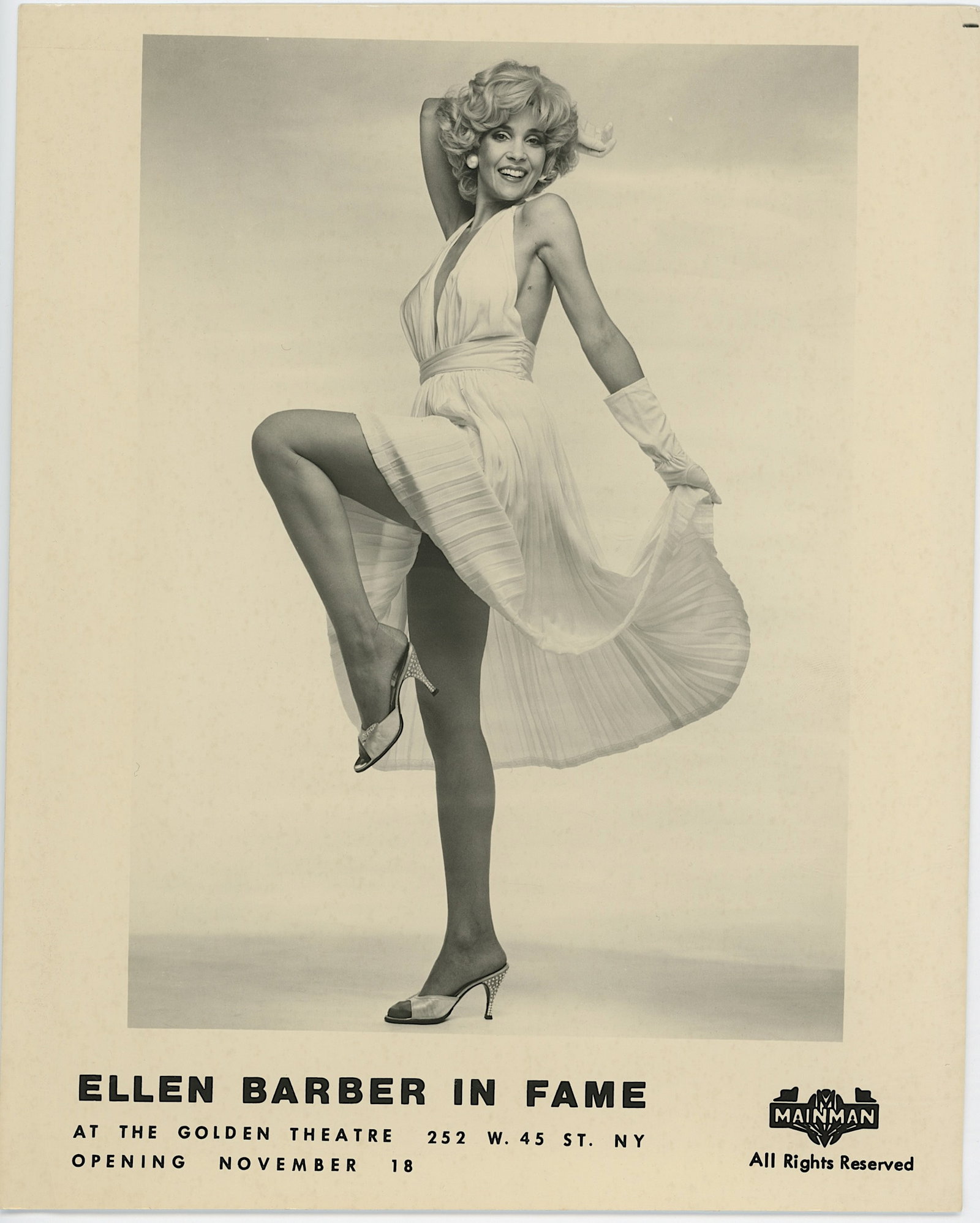Ellen Barber in Fame Aka Marilyn Monroe: This lot is consigned by a collector in RI. We have included quality images to show it's actual condition.The dimensions are Approx. 10" x 8". THIS IS A RESERVE AUCTION, and the final price will inclu