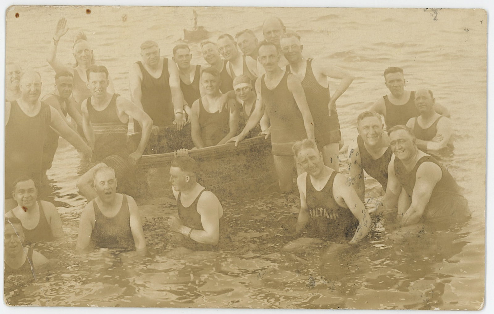 Vintage Real Photo Postcard Bathers Utah, 1920s: Vintage Real Photo Postcard Bathers Utah, 1920s. The provenance of this item is from the inventories of Artelisted. We have included quality images to show it's actual condition. br/> THIS IS A RESERV
