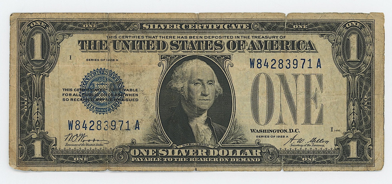 Series of 1928A $1 Funnyback U.S. Dollar Silver Certificate: Series of 1928A $1 Funnyback U.S. Dollar Silver Certificate. We have included quality images to show it's actual condition. THIS IS A RESERVE AUCTION, and the final price will include a BuyerÕs P
