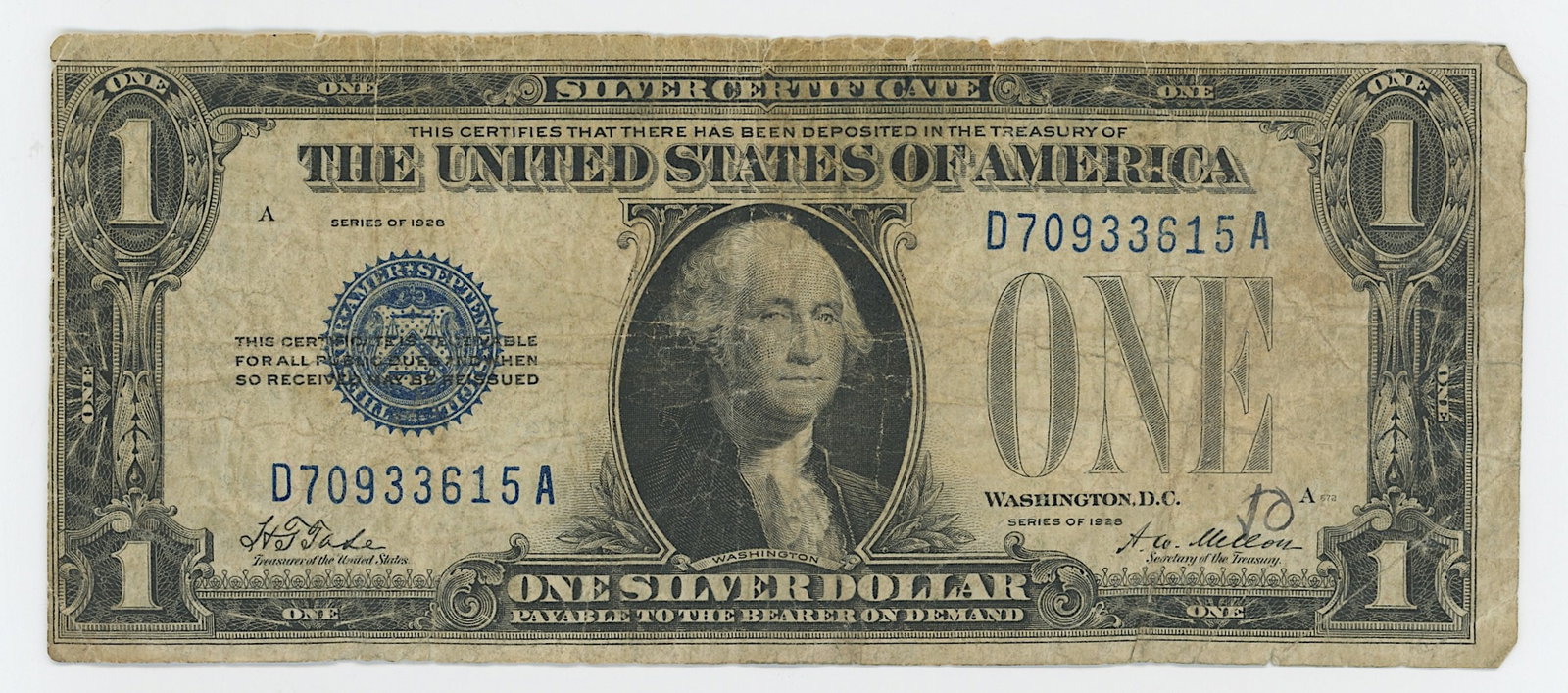 Series of 1928A $1 Funnyback U.S. Dollar Silver Certificate: Series of 1928A $1 Funnyback U.S. Dollar Silver Certificate. We have included quality images to show it's actual condition. THIS IS A RESERVE AUCTION, and the final price will include a BuyerÕs P