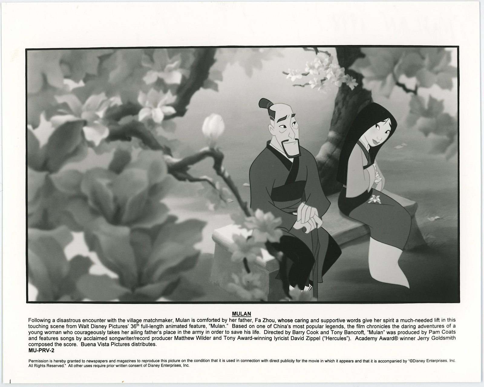 Mulan Promotional Photo Walt Disney: Mulan Promotional Photo Walt Disney. The dimensions are 10" x8". We have included quality images to show it's actual condition. THIS IS A RESERVE AUCTION, and the final price will include a BuyerÕ