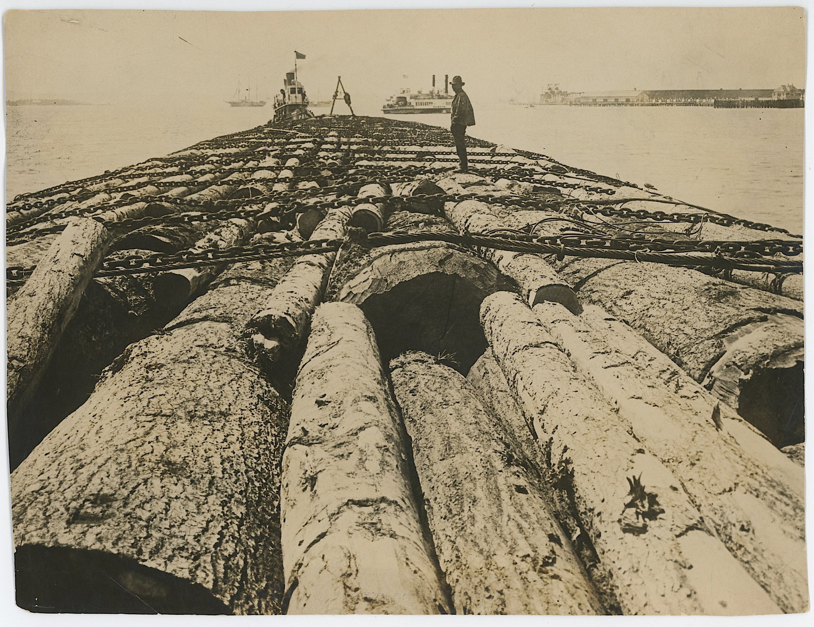 Scarce Historical Photo Collectors Benson log raft: Scarce Historical Photo Collectors Benson log raft. Provenance from inventories of Artelisted. The dimensions are Approx. 10" x 8". We have included quality images to show it's actual condition. THIS 