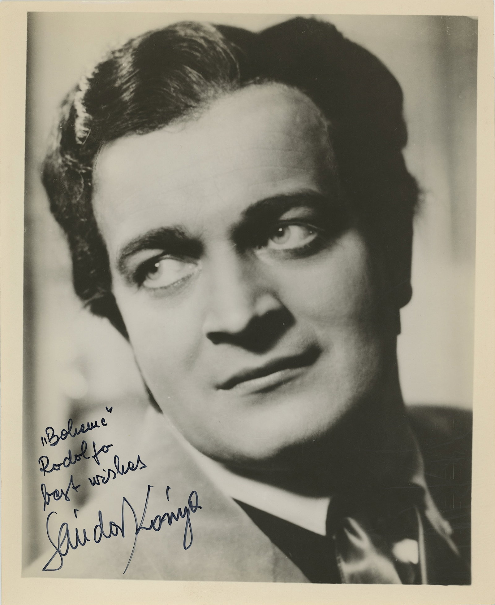 Vintage Photograph Hungarian operatic tenor S‡ndor K—nya: Vintage Photograph Hungarian operatic tenor S‡ndor K—nya. Provenance from inventories of a collector in RI. The dimensions are Approx. 10" X 8". We have included quality images to show it'