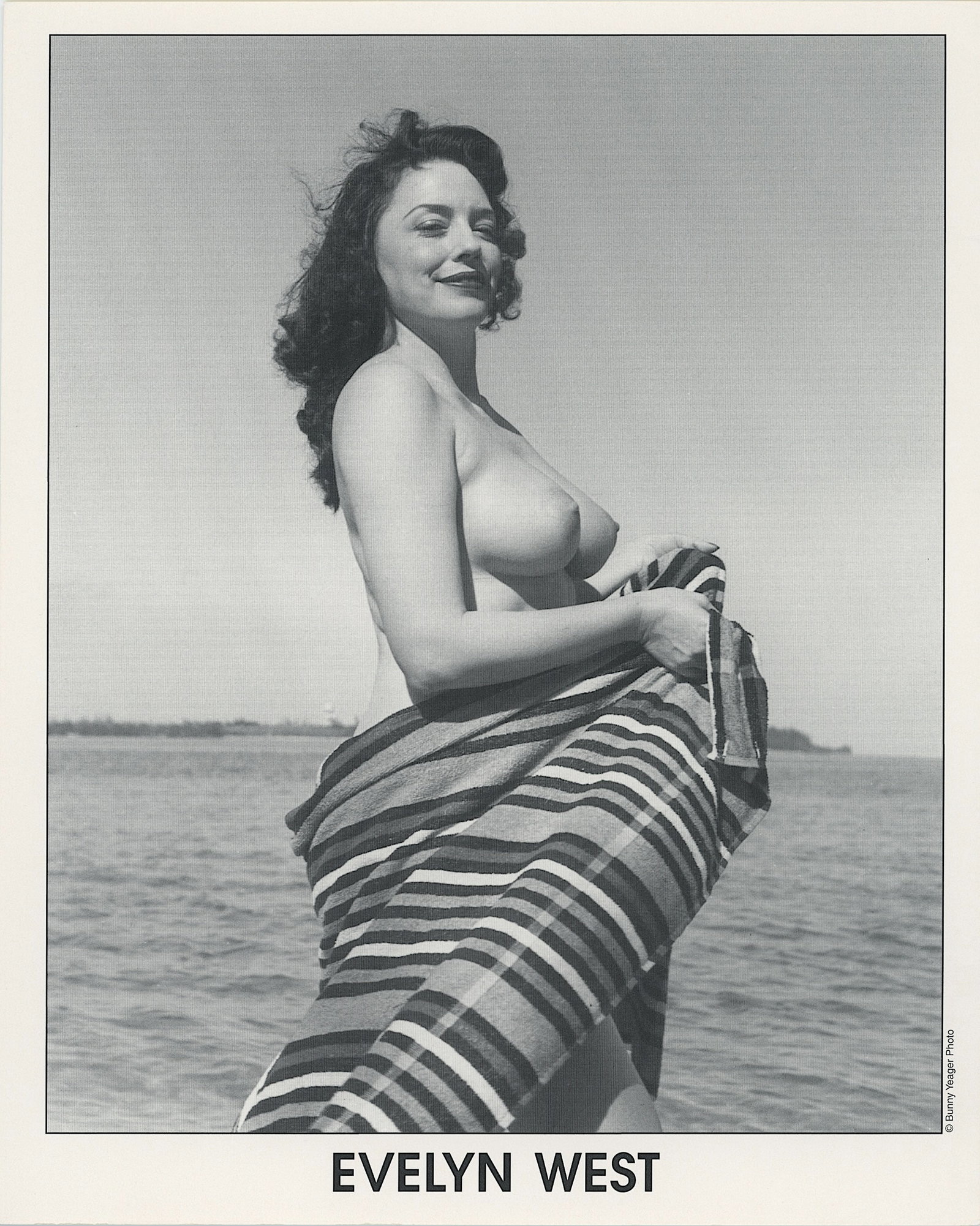BUNNY YEAGER Vintage Pin Up Litho Model EVELYN WEST: BUNNY YEAGER Vintage Pin Up Litho Model EVELYN WEST. This lot is consigned by a collector in RI. The provenance is from Bunny Yeager's estate/archives. Linnea Eleanor "Bunny" Yeager (March 13, 1929 - 