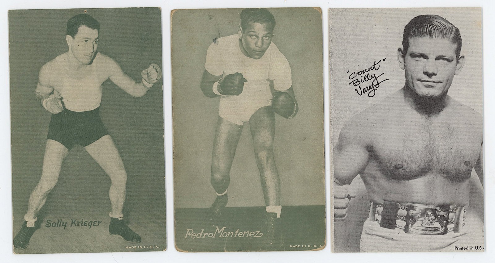 Vintage Set 3 Exhibit Cards Boxers 1916 / 1920: Vintage Set 3 Exhibit Cards Boxers 1916 / 1920. The provenance of this item is from the inventories of Artelisted. THIS IS A RESERVE AUCTION, and the final price will include a BuyerÕs Premium. P