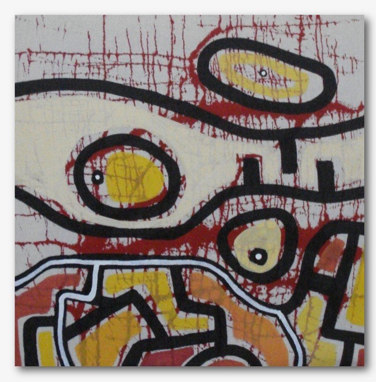 HORACIO CARRENA (1955 - ) - Yellow Mountains: Acrylic on canvas, 40cm x 40cm. HORACIO LUIS CARRENA (1955 - ), artista argentino nacido en Buenos Aires . En 1978 se recibió de Profesor Nacional de Dibujo y Pintura, egresado de la Escuela Nacional