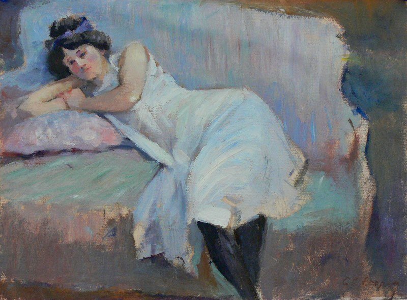 Pair of old impressionism portraits Turning Century: These are a drawing and a Gouache paintings on paper. Our guess from the turning 19th century to 20th. Century. The same model and the same artist. We don't have history provenance for attribution. Th