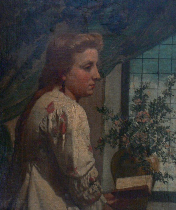 KNARREN Petrus Renier Hubertus - Oil Portrait 19th C.: This is a very well done oil on canvas with the original 19th century gold wooden frame. The artwork is signed lower right. The painting dimensions are 12.50" by 15.50". The beautiful original frame i