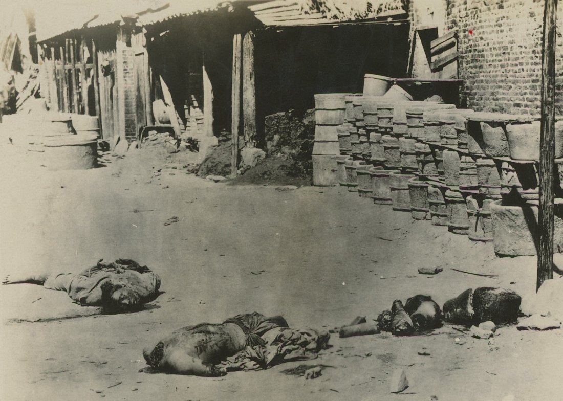Antique Silver Photo Chinese Massacre of Catholics: Dimensions 5" x 6"