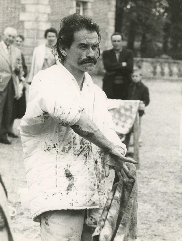 GEORGES MATHIEU, Rare Silver Gelatin, 1967: Dimensions 9.5" x 7"